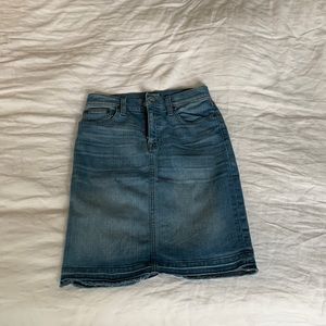 J crew high rise stretch denim pencil skirt